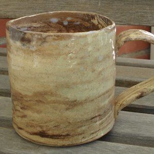 Handmade ceramic cup signed by artist